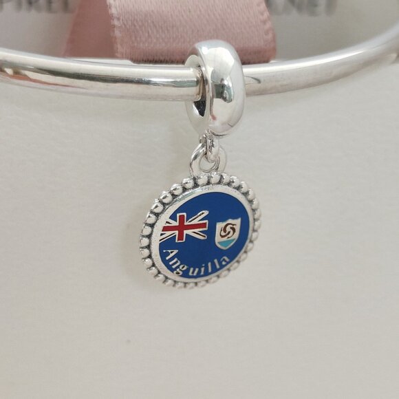 Pandora Jewelry - Pandora Anguilla Flag Dangle Charm Travel Vacation S925 Silver